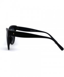 Oversized Womens Oversize Horn Rim Cat Eye Sunglasses - Matte Black Solid Black - CM194R0X3GQ $11.27
