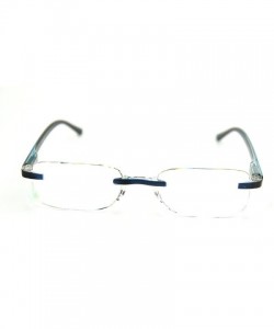 Rectangular Super Lightweight Reading Glasses Free Pouch HalfRim - Shiny Blue Crystal - CP12O40YTP9 $15.99