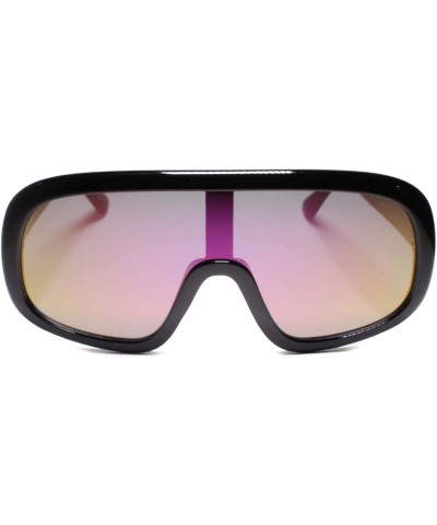 Aviator Designer Mens Womens Aviator Wrap Around Turbo Shield Sunglasses - Purple - CI18UM7T8AS $14.77