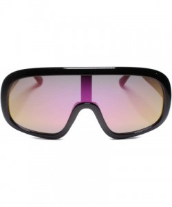 Aviator Designer Mens Womens Aviator Wrap Around Turbo Shield Sunglasses - Purple - CI18UM7T8AS $14.77