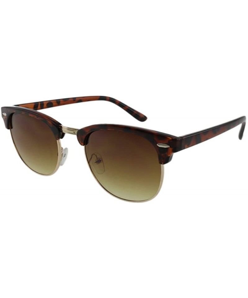 Square Parker - Retro Semi-rimless Sunglasses with Microfiber Pouch - Tortoise / Brown - CS187U58944 $11.67