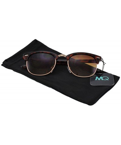 Square Parker - Retro Semi-rimless Sunglasses with Microfiber Pouch - Tortoise / Brown - CS187U58944 $11.67