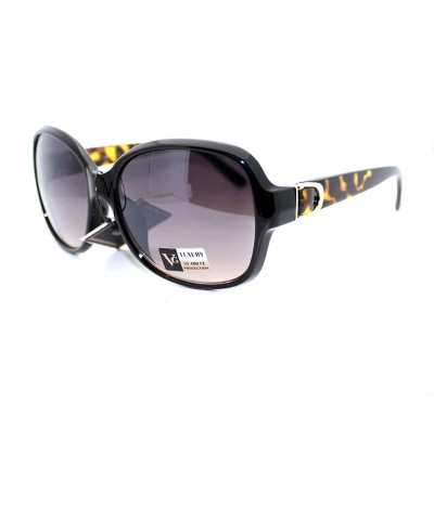 Round Luxury Designer Fashion Womens Sunglasses Oversize Round Square - Black Tort - C311VH2G7FJ $8.60