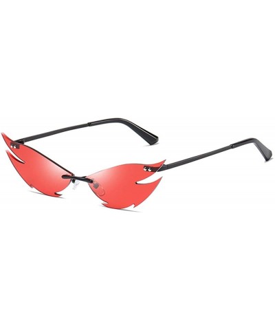 Oval Women Fashion Sunglasses Retro Small Frame Summer Eyewear Novelty Eye Glasses - Red - CY198KRE9NO $18.93