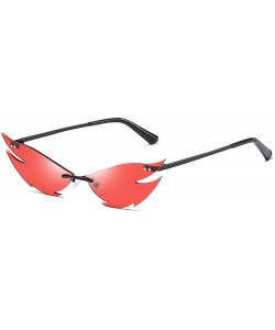 Oval Women Fashion Sunglasses Retro Small Frame Summer Eyewear Novelty Eye Glasses - Red - CY198KRE9NO $10.85