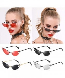 Oval Women Fashion Sunglasses Retro Small Frame Summer Eyewear Novelty Eye Glasses - Red - CY198KRE9NO $10.85