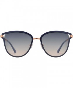 Oval Fashion Oval Sunglasses with Chain Link Temple for Women - Navy Blue + Light Gradient - C6196WWHX5G $17.08
