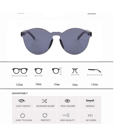 Wrap Designer Style Sunglasses Frameless Transparent Glasses Candy Color Couple Sunglasses - Brown - CI18TN6SHHW $6.67