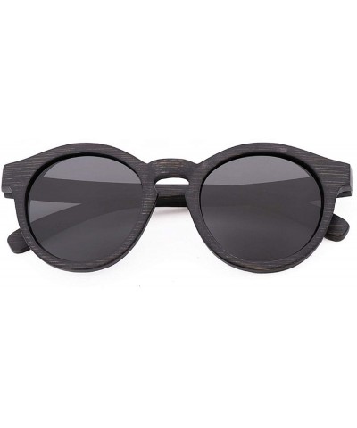 Shield Retro Men Sunglasses Polarized UV400 Glasses Handmade Bamboo Wood Men And Women - Gray - C9198A70LQG $90.24