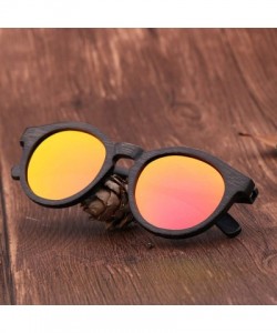 Shield Retro Men Sunglasses Polarized UV400 Glasses Handmade Bamboo Wood Men And Women - Gray - C9198A70LQG $36.10