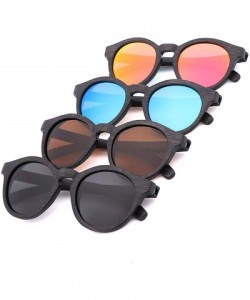 Shield Retro Men Sunglasses Polarized UV400 Glasses Handmade Bamboo Wood Men And Women - Gray - C9198A70LQG $36.10