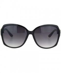 Square Womens Square Art Deco Rhinestone Jewel Butterfly Plastic Sunglasses - Black Smoke - CQ18OQWYYNI $14.70