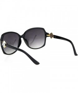 Square Womens Square Art Deco Rhinestone Jewel Butterfly Plastic Sunglasses - Black Smoke - CQ18OQWYYNI $14.70