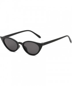 Cat Eye Women Vintage Cat Eye Sunglasses Retro Small Oval Lens UV400 - Black - CQ19242I552 $10.37