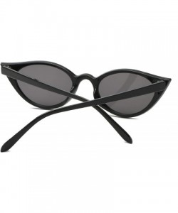 Cat Eye Women Vintage Cat Eye Sunglasses Retro Small Oval Lens UV400 - Black - CQ19242I552 $10.37