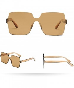 Oversized Sunglasses Rimless Vintage Oversized Glasses - A - C318QTGTD3S $7.19
