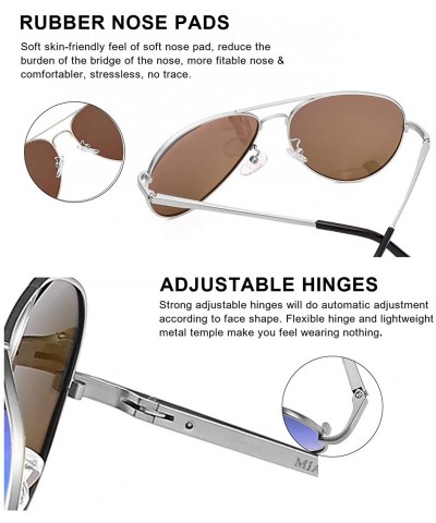 Aviator Aviator Sunglasses for Women Polarized Mirrored- Large Metal Frame- UV 400 Protection - CE18GAUQ7Q5 $27.81