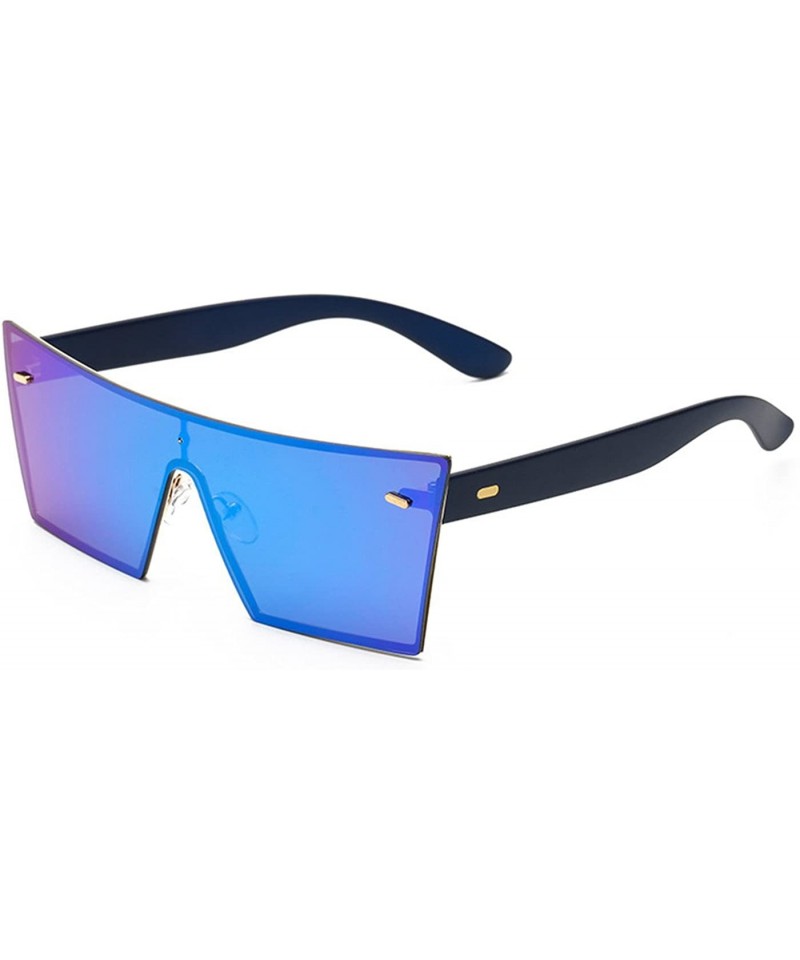 Shield Outfit Modified Flat Outdoor Sunglasses for Women Men - Gold - CQ12O5516GV $17.02