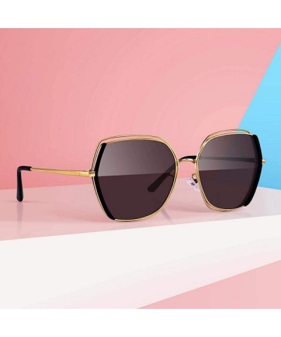 Oversized DESIGN Women Luxury Brand Polarized Sunglasses Ladies Fashion C01 Black - C05 Purple - CL18XGDQEIM $29.23