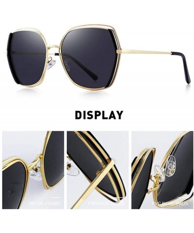 Oversized DESIGN Women Luxury Brand Polarized Sunglasses Ladies Fashion C01 Black - C05 Purple - CL18XGDQEIM $13.61