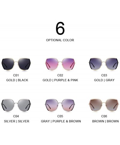 Oversized DESIGN Women Luxury Brand Polarized Sunglasses Ladies Fashion C01 Black - C05 Purple - CL18XGDQEIM $13.61