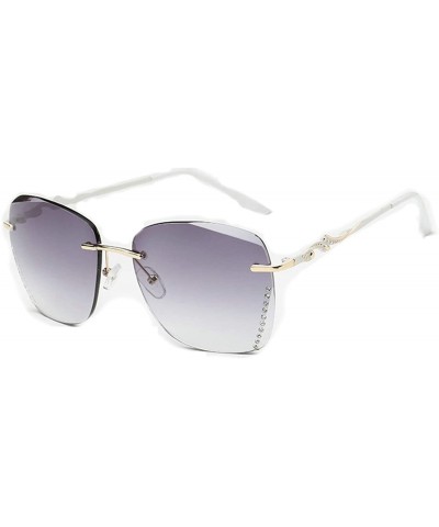 Sport Retro Classic Frame less Sunglasses for Women Metal PC UV400 Sunglasses - White - CJ18SAS2QSU $39.14