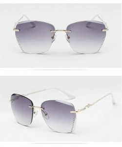 Sport Retro Classic Frame less Sunglasses for Women Metal PC UV400 Sunglasses - White - CJ18SAS2QSU $15.25