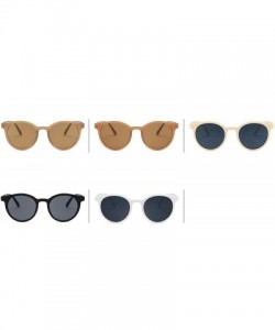 Goggle New Retro Small Round Frame Sunglasses Trend Milk Tea Color UV Protection Eye Glasses - White - CD197A306GG $20.66