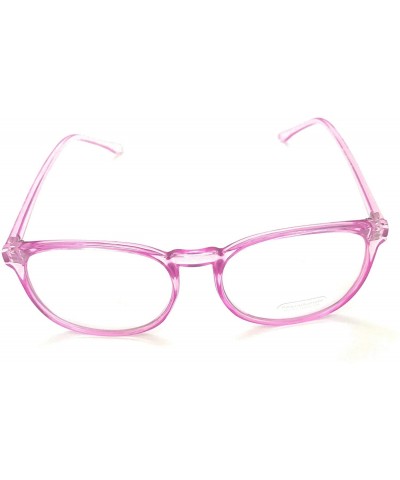 Square Unisex Stylish Square Non-prescription Eyeglasses Glasses Horn Rimmed Clear Lens Eye Glasses Eyewear - Purple - CY18R6...
