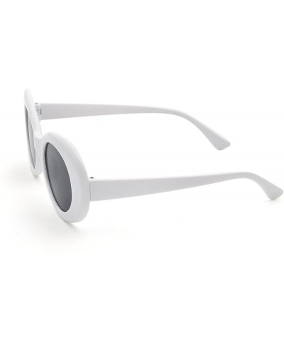 Goggle Bold Retro Oval Lens Mod Style Thick Frame Sunglasses Clout Goggles 1212 - White&black - C218636TT5Q $26.79