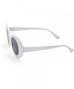 Goggle Bold Retro Oval Lens Mod Style Thick Frame Sunglasses Clout Goggles 1212 - White&black - C218636TT5Q $26.79