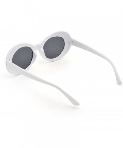 Goggle Bold Retro Oval Lens Mod Style Thick Frame Sunglasses Clout Goggles 1212 - White&black - C218636TT5Q $26.79