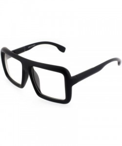 Square "THICK & BOLD" Retro Nerdy Square Frame Fashion Clear Lens Glasses - CB11XSAPO2J $10.19