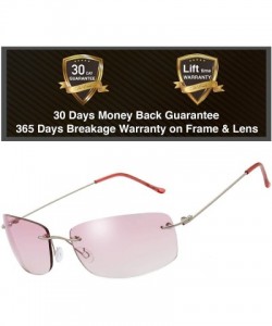 Shield Minimalist Small Rectangular Sunglasses Clear Eyewear Spring Hinge - Gift Box Package - CS18AYSUD0O $9.78