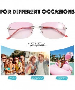 Shield Minimalist Small Rectangular Sunglasses Clear Eyewear Spring Hinge - Gift Box Package - CS18AYSUD0O $9.78