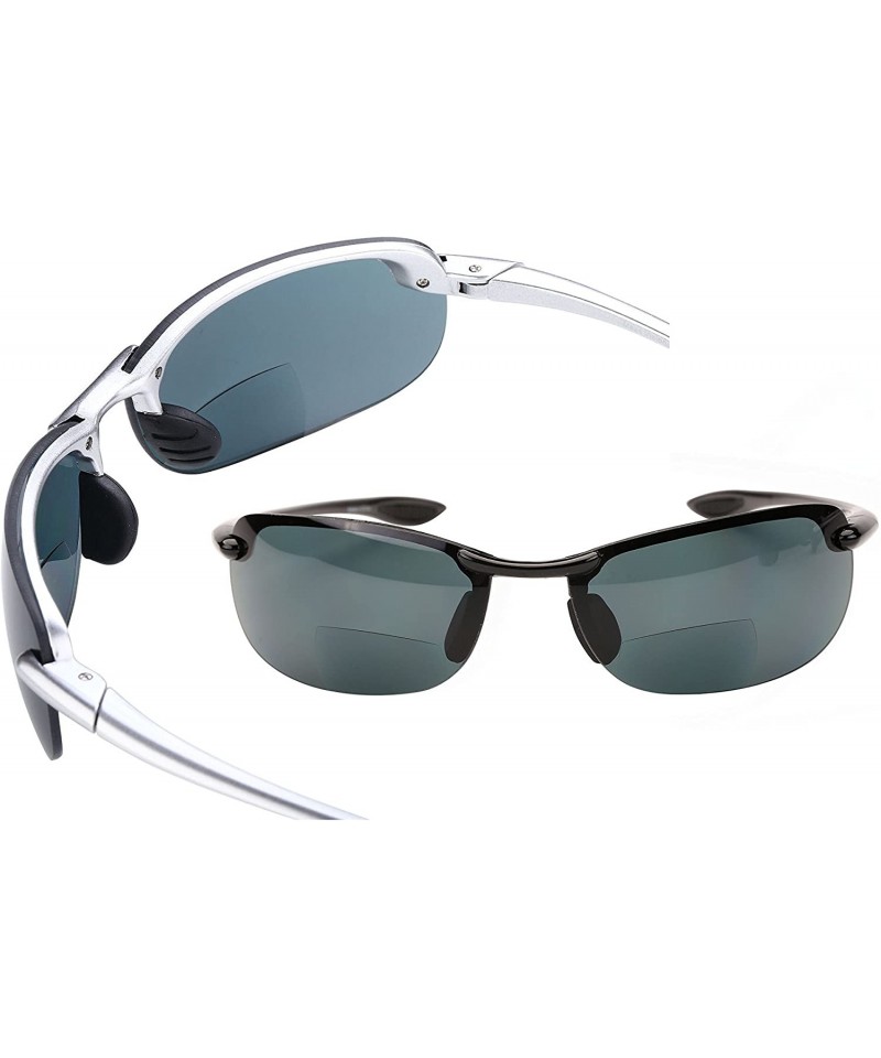 Wrap Dreamin Maui" 2 Pair of Polarized Bifocal Sunglasses Lightweight for Men and Women - Silver/Black - CH18DCQQ73Y $33.90