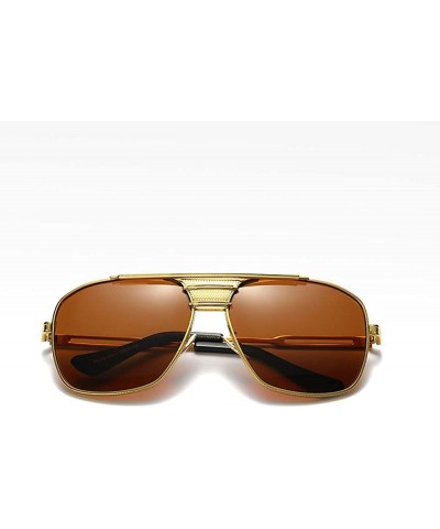 Square Fashion Oversized Polarized Sunglasses Square - 4 - CW19548DX05 $18.43