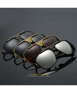 Square Fashion Oversized Polarized Sunglasses Square - 4 - CW19548DX05 $18.43