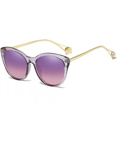 Oval Women Sunglasses Retro Black Drive Holiday Oval Non-Polarized UV400 - Purple - C818R6XC2TX $22.99