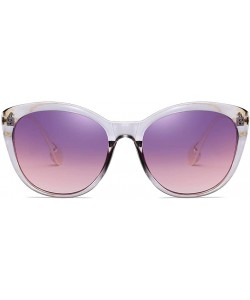 Oval Women Sunglasses Retro Black Drive Holiday Oval Non-Polarized UV400 - Purple - C818R6XC2TX $12.51