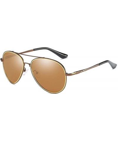 Aviator Polarized Sunglasses coated inside men's driving glasses with double-ring silk toad glasses - B - CD18QR73RD4 $34.25