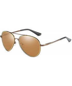 Aviator Polarized Sunglasses coated inside men's driving glasses with double-ring silk toad glasses - B - CD18QR73RD4 $34.25