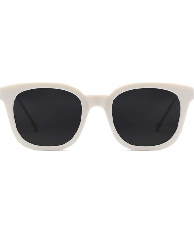 Sport Classic Square Polarized Sunglasses Unisex UV400 Mirrored Glasses SJ2050 - C7 Cream Frame/Grey Lens - C118EWKLNG8 $15.49
