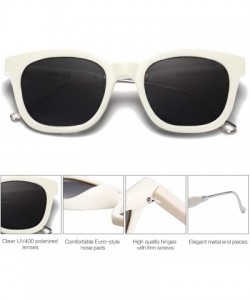 Sport Classic Square Polarized Sunglasses Unisex UV400 Mirrored Glasses SJ2050 - C7 Cream Frame/Grey Lens - C118EWKLNG8 $15.49