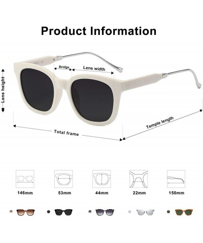 Sport Classic Square Polarized Sunglasses Unisex UV400 Mirrored Glasses SJ2050 - C7 Cream Frame/Grey Lens - C118EWKLNG8 $15.49