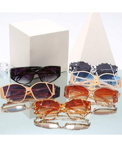 Oversized Marbling Oversized Frame Sunglasses for Women Unique Eyewear UV400 - C3 - CP190HEMG2Q $10.33