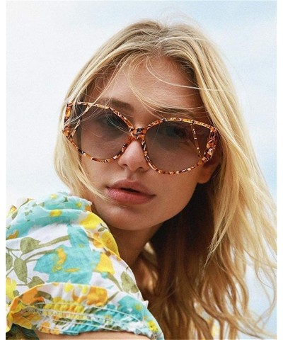 Oversized Marbling Oversized Frame Sunglasses for Women Unique Eyewear UV400 - C3 - CP190HEMG2Q $10.33