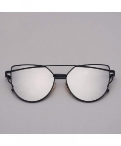 Oval 2018 Brand Designer Cat Eye Sunglasses Women Vintage Metal Reflective Glasses Mirror Retro Oculos De Sol Gafas - CI1984A...