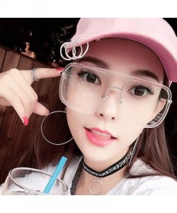 Oversized Oversized Square Frame Men and Women Fashion Flat Mirror Non-prescription Resistance to Radiation Eyeglasses - CI18...