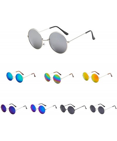 Oversized Women Men Round Sunglasses Classic Oversize JoplHippie Eyewear Unisex Circle Lens Sunglasses - B - CD195IGELA5 $9.66